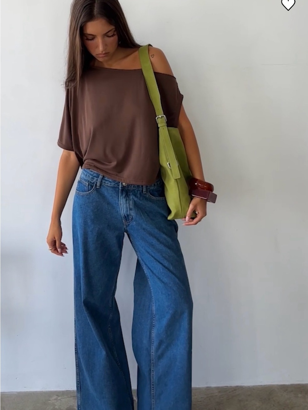 Princess Polly Wide Leg Jeans in Classic Blue Denim